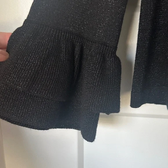 Lilly Pulitzer Black Open-Front Subtle Black Metallic Cardigan NWT - Picture 4 of 7